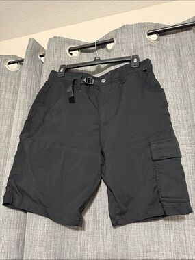 Men's Black Cargo Shorts with Utility Belt